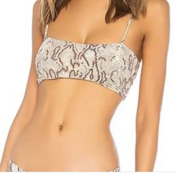 Nwt Boys + Arrows Hezeus Hailey Baldwin bronze snake bikini top M - Picture 2 of 3